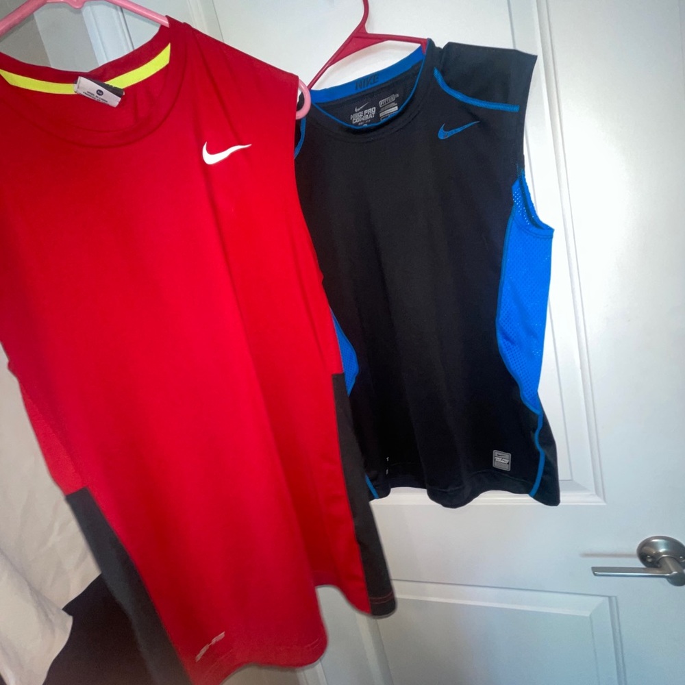 2x Nike Dri-Fit Running Tanks Men's MEDIUM Stretch Training Gym